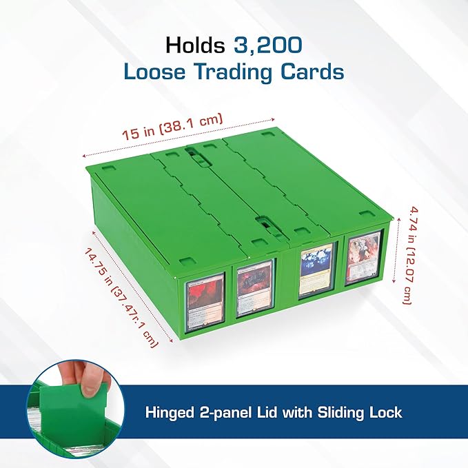 BCW Collectible Card Bin – Green | Holds 3200 Cards | Includes 4 Dividers | - Image 3
