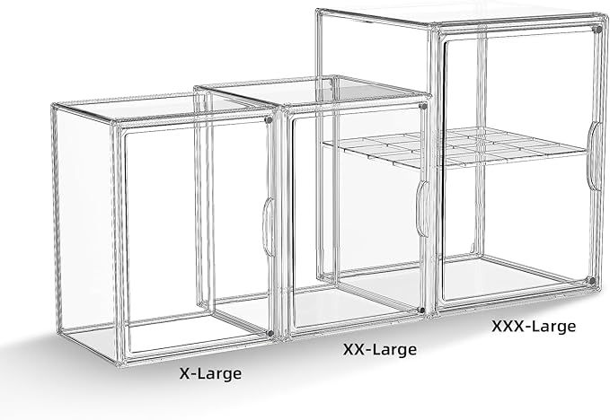 Clear Acrylic Display Case, Super Large Stackable Storage Bins Magnetic - Image 7