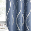 NICETOWN Stone Blue Floral Curtains Blackout 84 inch Length by NICETOWN