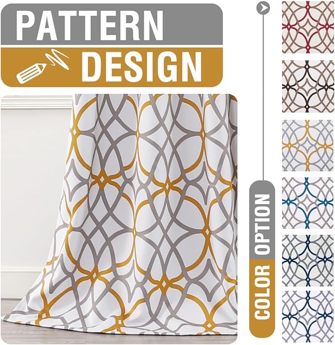H.VERSAILTEX Blackout Curtains Printed Design 54 Inch Length 2 Panels Set - Image 5