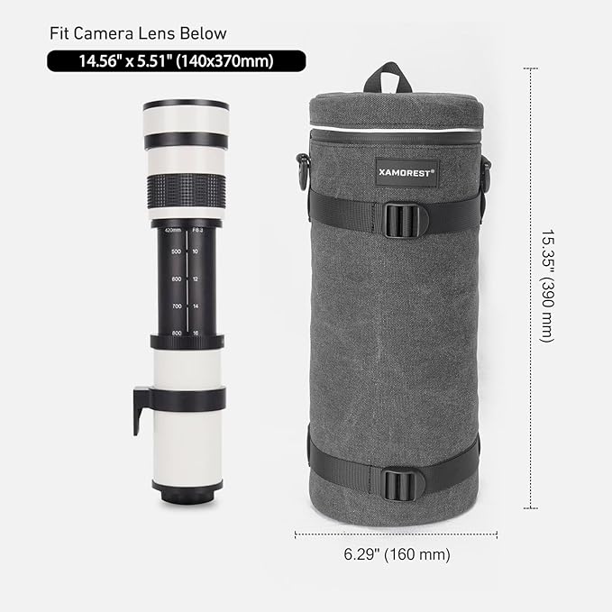 Camera Lens Case Bag for Photographyers, Zipper Waterproof Lens Protective - Image 2