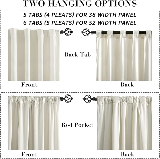 Cream Colored Room Darkening Curtains 80 Inch Length - Image 7
