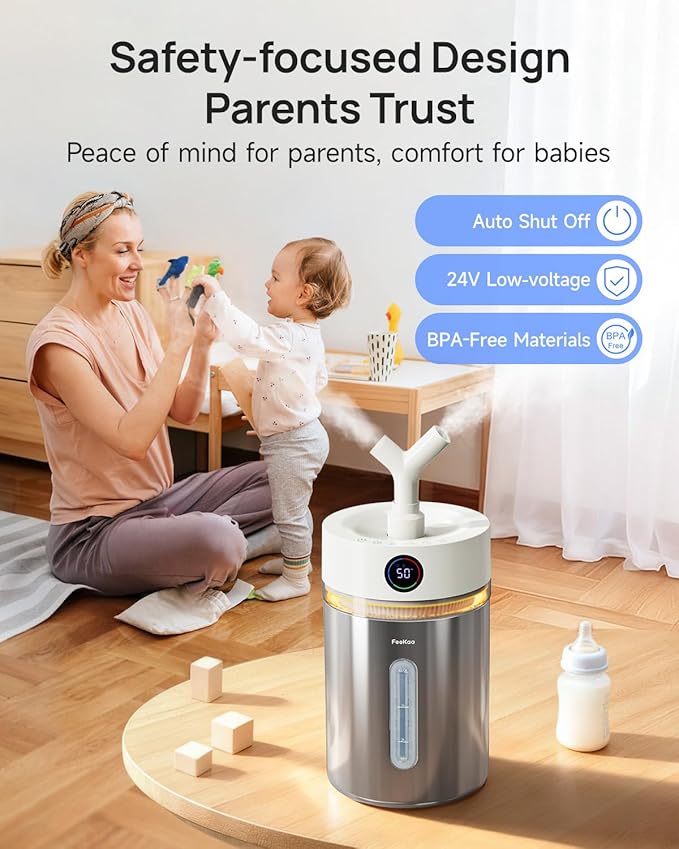 Feekaa Stainless Steel Humidifier, 4L/1Gal Cool Mist Humidifiers - Image 8