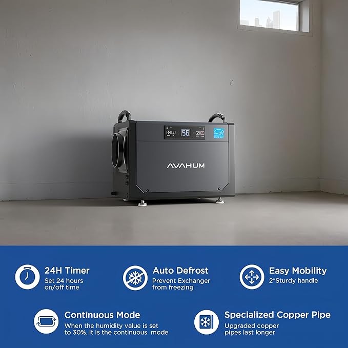 120 Pint Crawl Space Dehumidifier Commercial Energy Star Efficient Certified - Image 3