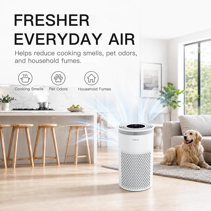 Azeus C8 True HEPA Air Purifier, 5-Stage Filtration, 360° Air Intake, - Image 5