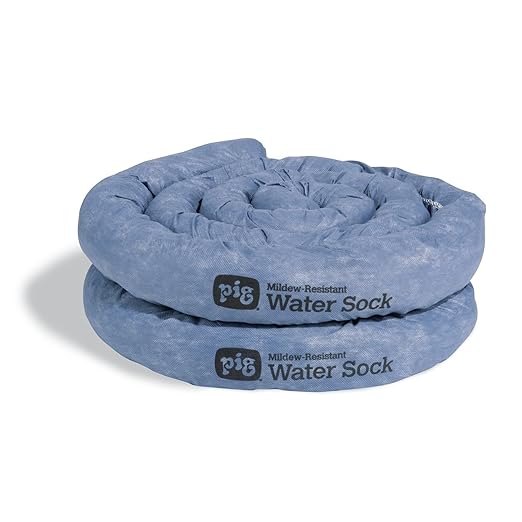 PIG Mildew-Resistant Absorbent Sock | Water Absorbing Snake | 3" W x 10' L | by NewPig