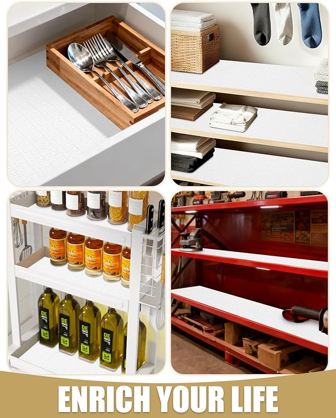 Shelf Liners for Kitchen Cabinets Non-Adhesive, Non-Slip Thickened Shelf Paper - Image 8