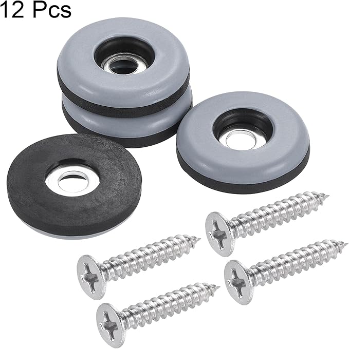 uxcell 25mm Furniture Feet Slider Glides Screw-in Chair Leg Protector Pads PTFE - Image 3