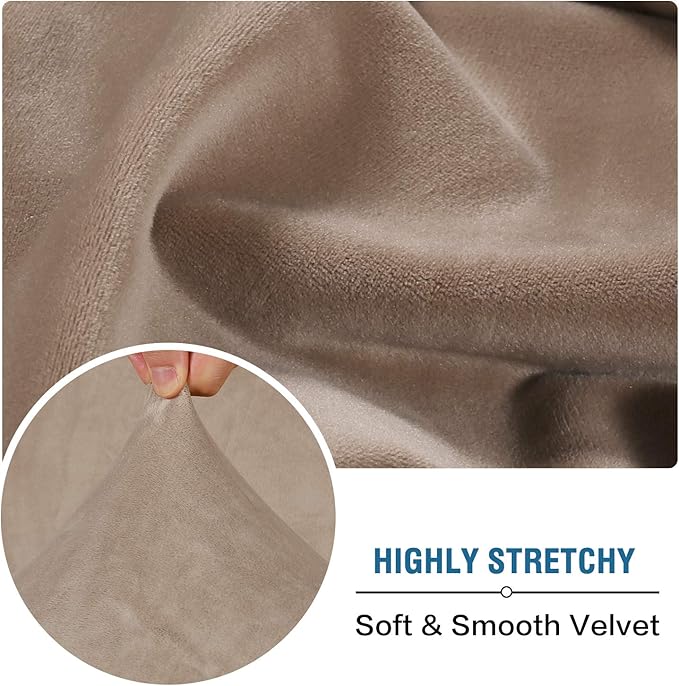 H.VERSAILTEX Velvet Stretch Couch Cushion Cover Plush Cushion Slipcover - Image 5