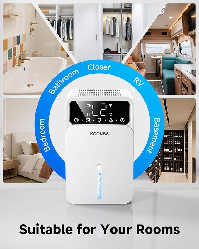 Dehumidifier for Home, 60 OZ Capacity, Auto Shut-Off for Medium Rooms up to 500 - Image 6