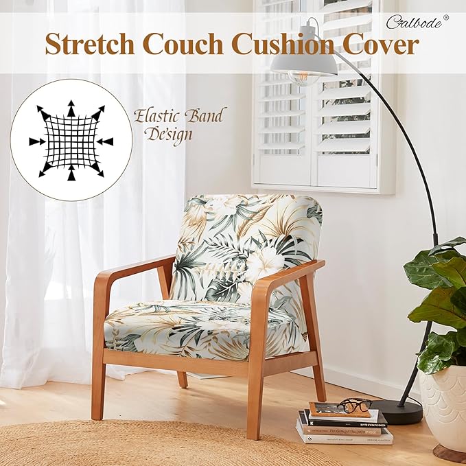 14Pcs Stretch Patio Cushion Cover, Tropical Floral and Leaf Pattern Sofa Covers - Image 4