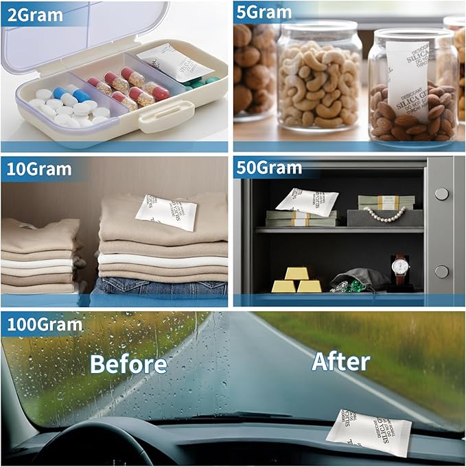 MakMeFre 20Gram Food Grade Moisture Absorbers Silica Gel Packs Desiccant - Image 3