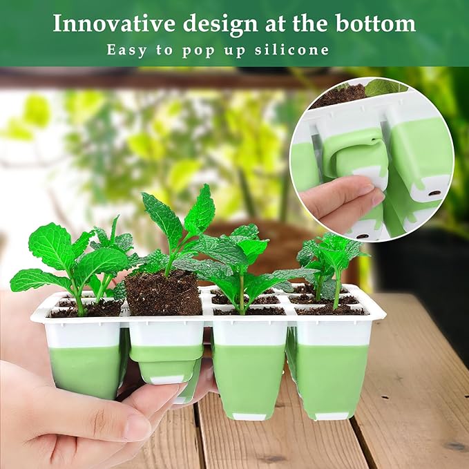 Seed Starter Tray, 24 Cells Indoor Seed Starter Kit, Flexible Silicone Designed - Image 2