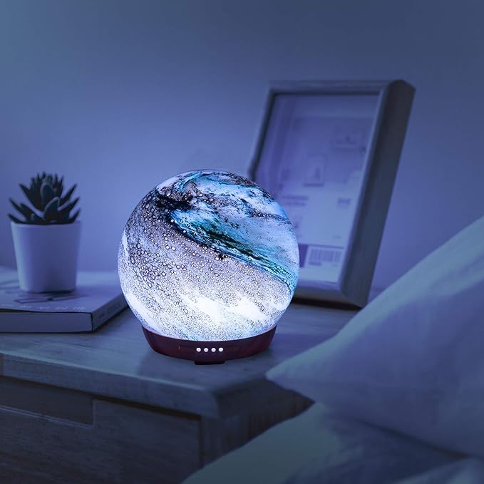 Moon Essential Oil Diffuser, Glass Cool Mist Humidifier - Image 4