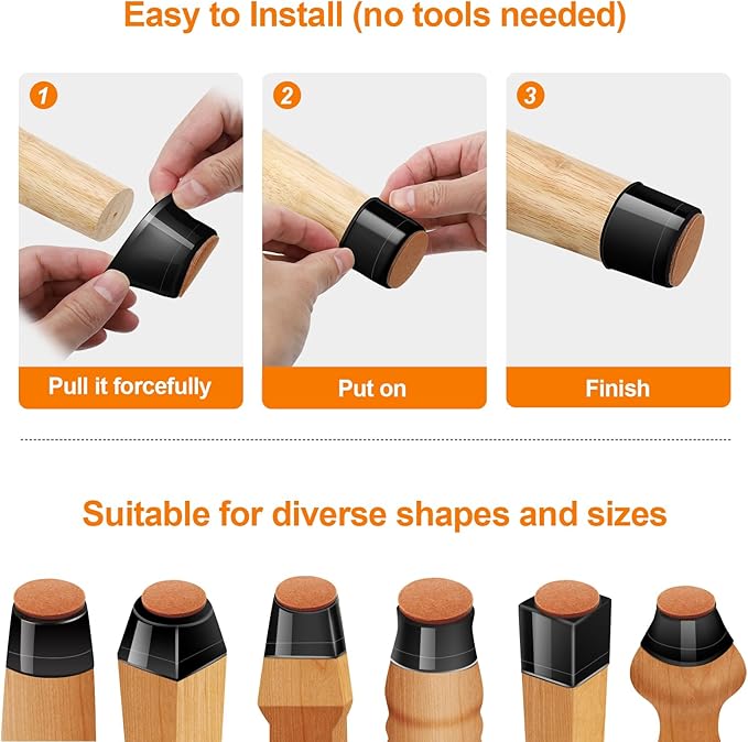 36Pcs Black Silicone Chair Leg Floor Protectors, Floor Protectors - Image 6