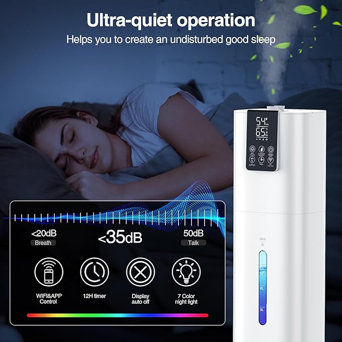 Smart Humidifiers Large Room Bedroom Home, 2.11Gal Quiet Top Fill Cool Mist - Image 7