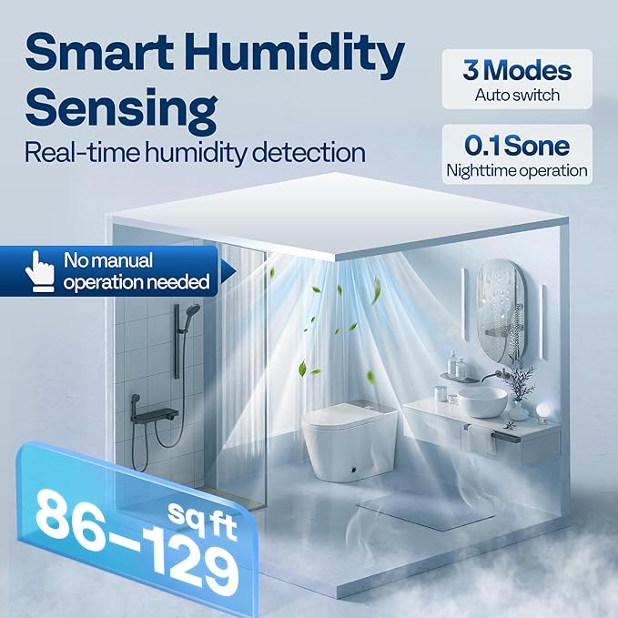 VIVOHOME AutoFlow Bathroom Exhaust Fan - Image 7