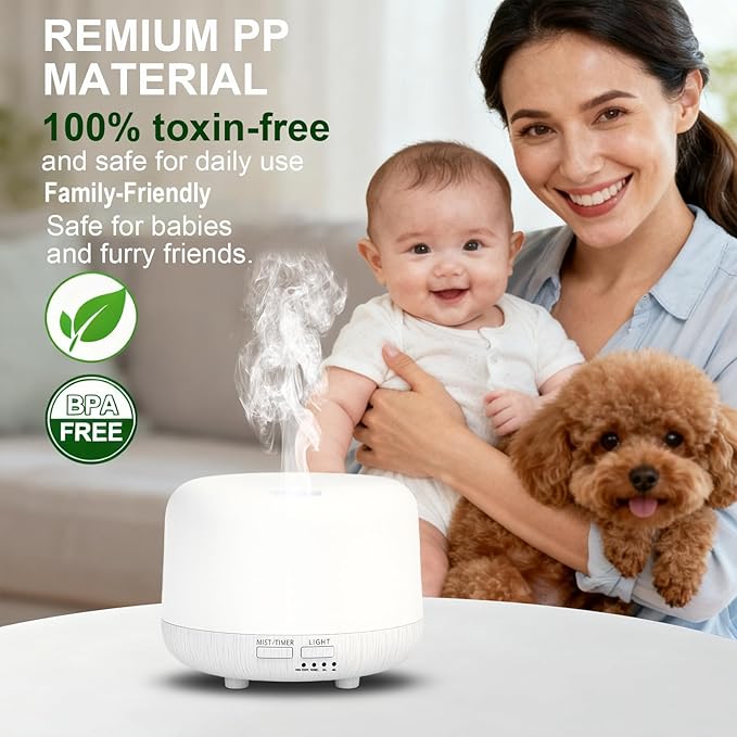 Aromatherapy Diffuser, 300ML Remote Control Essential Oil Diffusers, Ultrasonic - Image 6