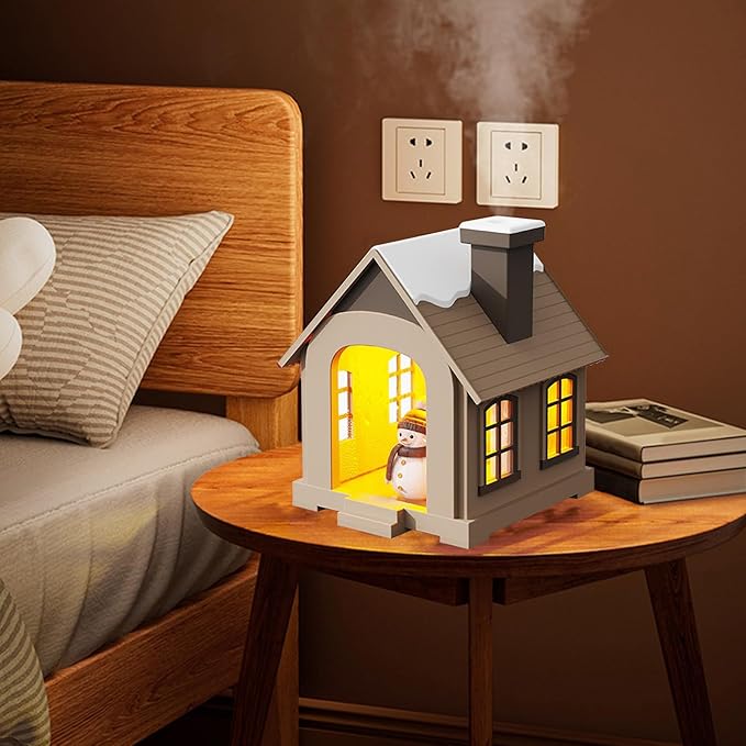 Christmas Village Houses Humidifier 500ml, Cute Snow House Cool Mist Humidifier - Image 3