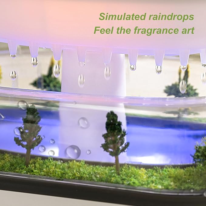 Rain Diffuser 250ML Essential Oil Diffuser, Cloud Humidifier Rain Water Drip - Image 2