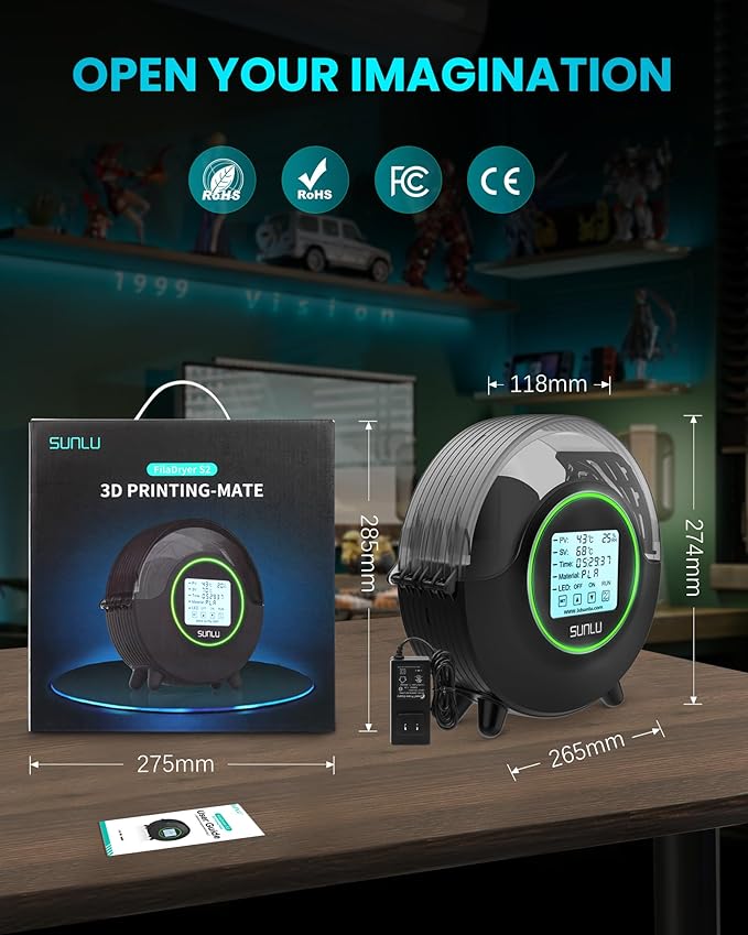 SUNLU Official Filament Dryer S2, Upgraded 3D Filament Dryer - Image 7