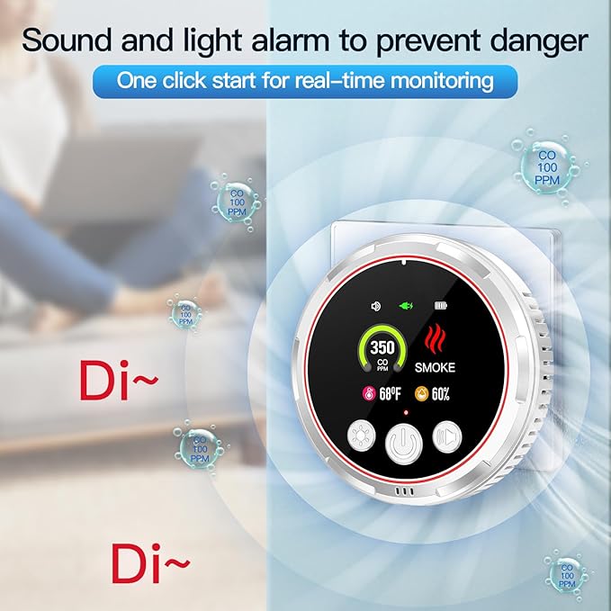 4-in-1 Ring Plug in Smoke & Carbon Monoxide Detectors Combination Built-in - Image 5