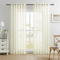 Dreaming Casa Ivory Sheer Curtains 84 Inches Long, Rod Pocket & Back Tab Light by DreamingCasa