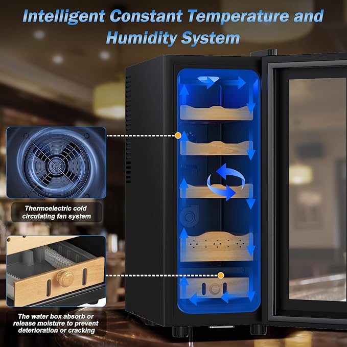 Electric Humidor-35L Cooling & Heating Humidor, Smart Touch Control Humidity & - Image 3