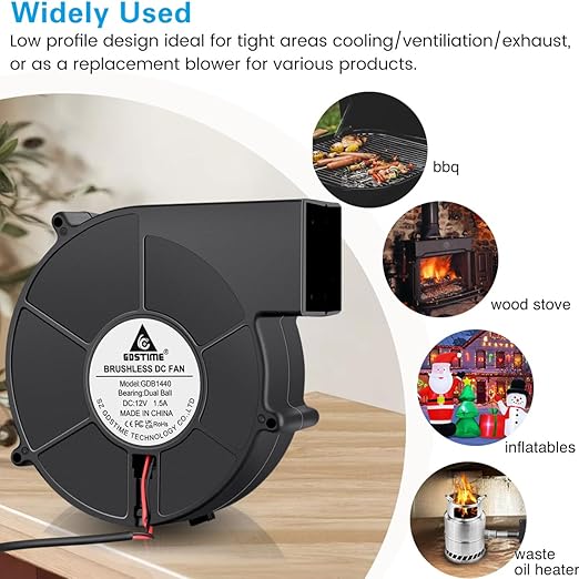 GDSTIME 140mm x 40mm Variable Speed Blower Fan, 110V 120V 220V AC Powered 5.5 - Image 3