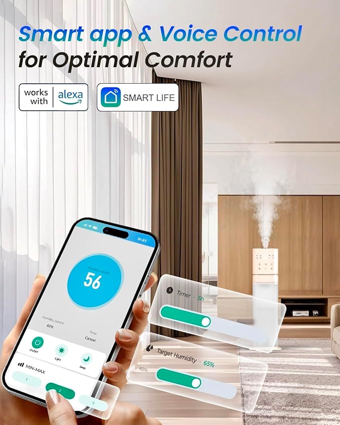 Smart Humidifier Large Room, 2.1Gal/8L Humidifiers - Image 3