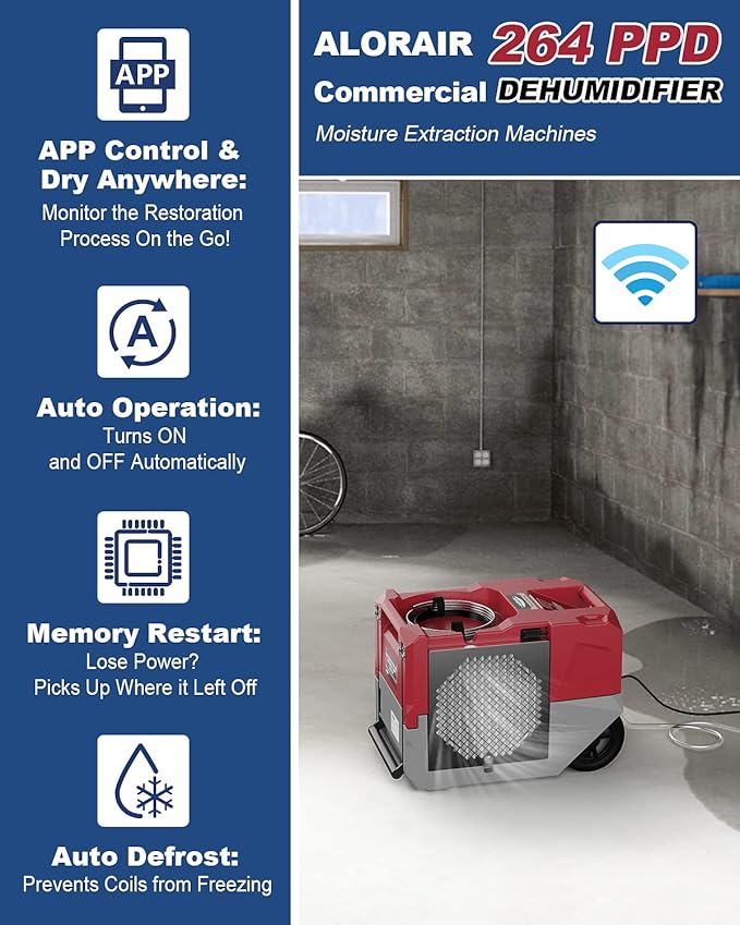ALORAIR Smart WiFi 264 PPD LGR Commercial Dehumidifier - Image 2