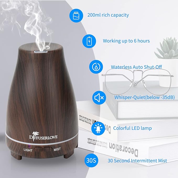 Diffuserlove Essential Oil Diffusers 200ML, Remote Control Aromatherapy Diffuser - Image 2