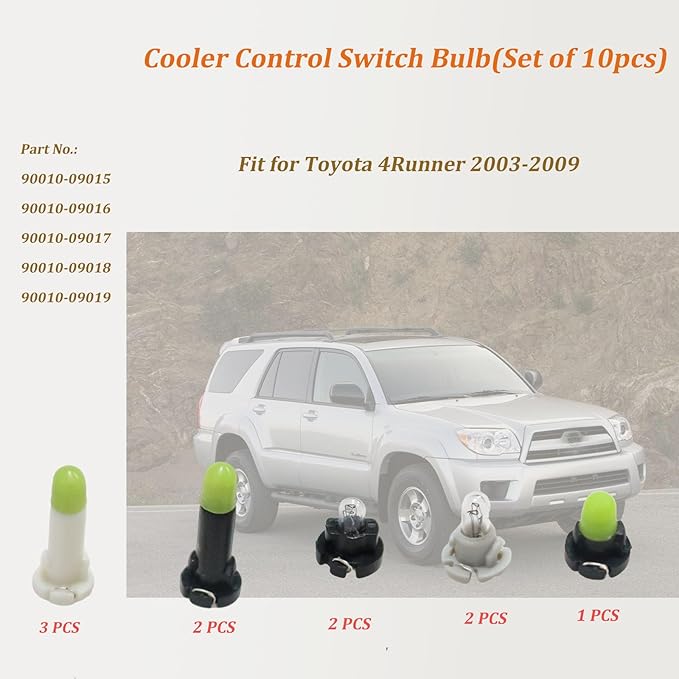 Cooler Control Switch Bulb Fit for Toyota 4Runner 2003-2009, - Image 2
