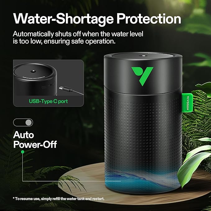 VIVOSUN AeroStream U075 USB Humidifier, 750ml Cool Mist Mini Humidifier - Image 4