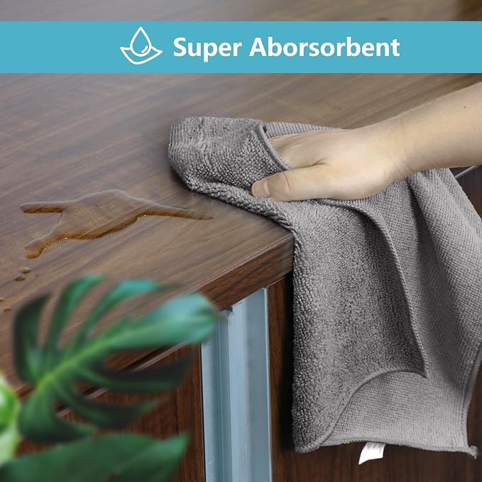 HOMEXCEL Grey Microfiber Cleaning Cloth 600 Pack, Microfiber Towel - Image 4