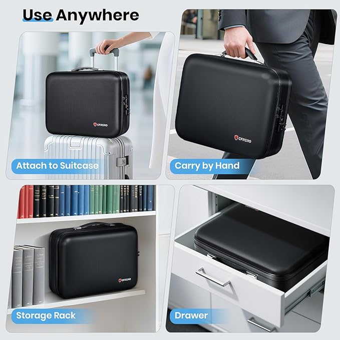 Fireproof Document Box Double-Zip, Hard-shell Waterproof Fire Proof Bag - Image 8