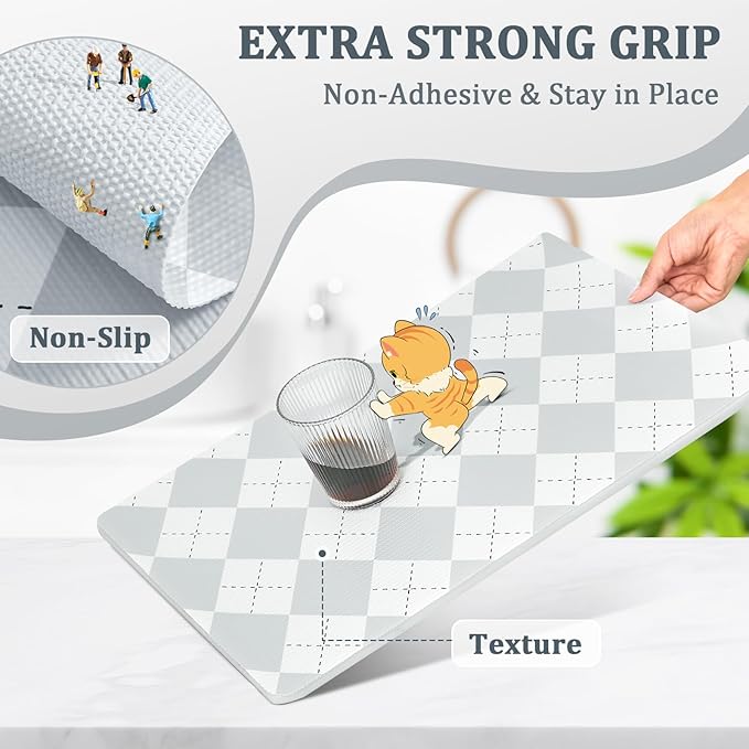 Shelf Liner for Kitchen Cabinets 18" x 240" Non-Adhesive Non-Slip Drawer Liners - Image 2