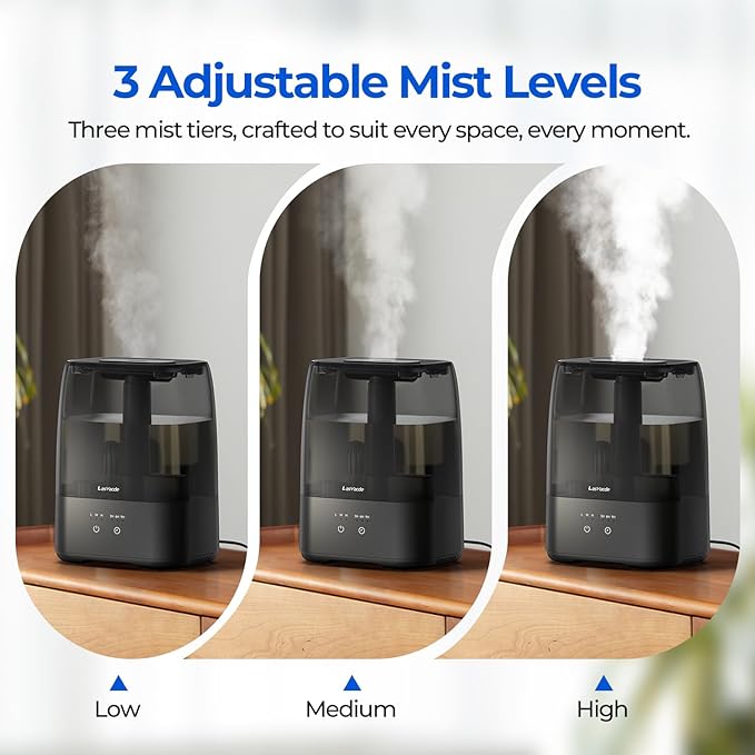 Top Fill Humidifiers for Bedroom, 4.0L Tank Cool Mist Humidifiers for Large Room - Image 6