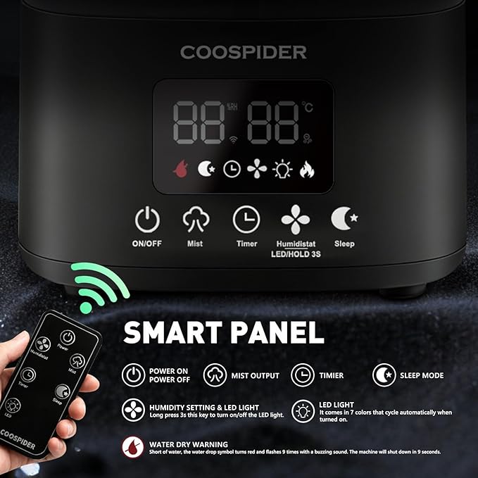 Coospider Reptile Fogger Terrariums Humidifier, Top Fill Cool Mist, Automatic - Image 5