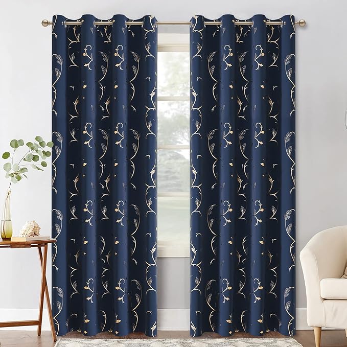 BUHUA Blackout Curtains 84 Inches Long, Living Room Curtains & Drapes, Thermal - Image 2