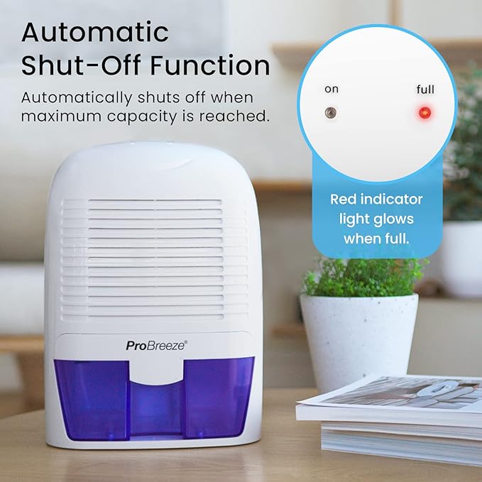 Pro Breeze Electric Mini Dehumidifier, 2200 Cubic Feet, Compact and Portable - Image 6