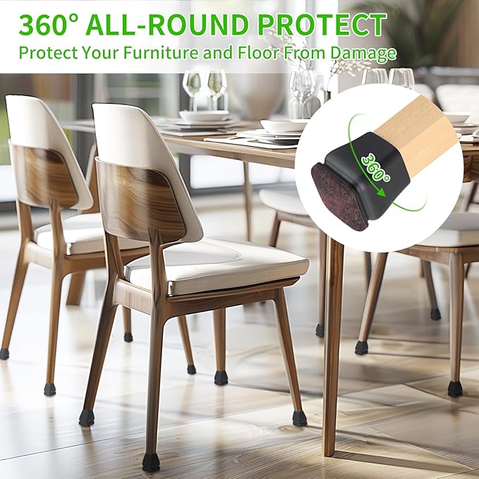 16PCS Square Silicone Chair Leg Floor Protectors - Image 2