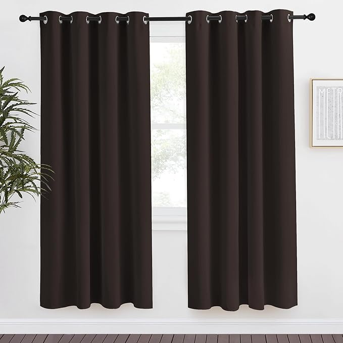 NICETOWN Toffee Brown Blackout Curtain 78 inch Long, W55 x L78, 1 Panel by NICETOWN