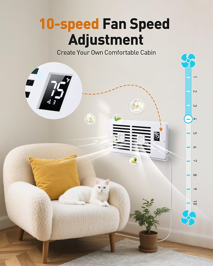 AGPTEK Register Booster Fan for 4 x 10 Register Holes, Quiet Air Vent Fans - Image 2