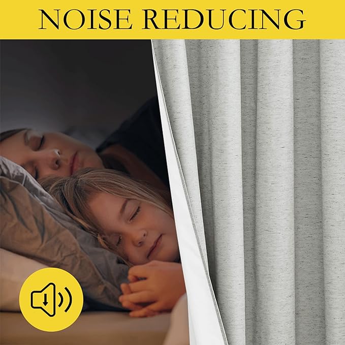 NICETOWN Grey Full Shade Curtain Panels, 62 x 63 inch, Pair of Energy Smart & - Image 4