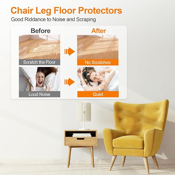 24Pcs Black Silicone Chair Leg Floor Protectors, Floor Protectors - Image 2