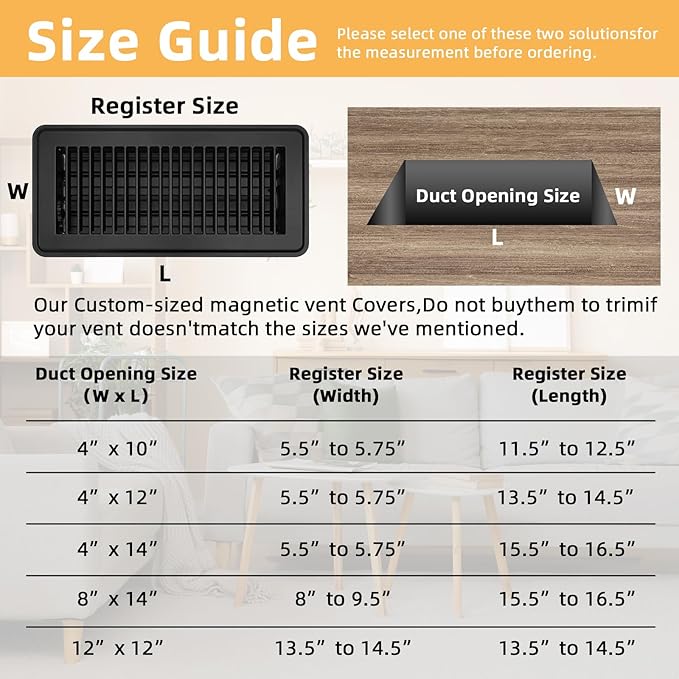 Magnetic Vent Covers for Complete Sealing, 5.5" X 16" for Home Floor, and - Image 7