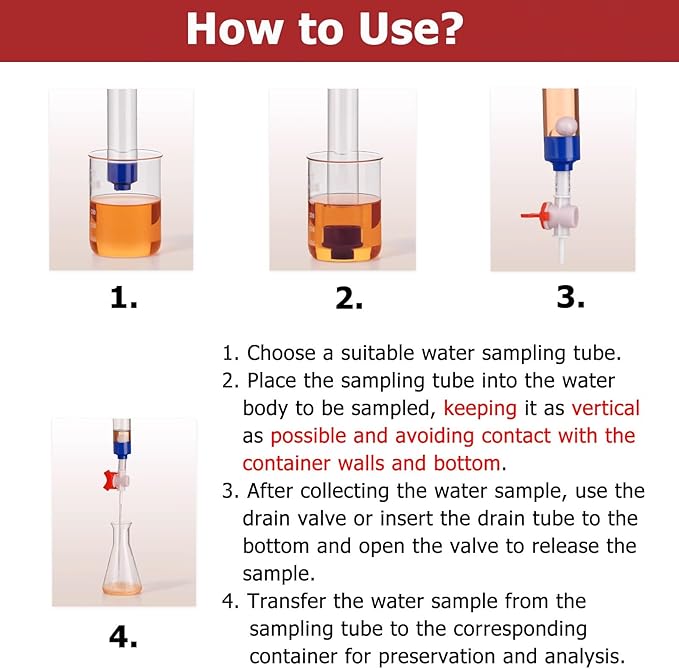 Lake Water Sample Collector 250 500 1000ml, PVC Water Sampling Device - Image 7