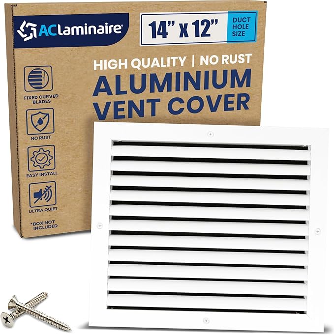 14x12 Inch Air Return Vent Cover Decorative – Premium Aluminum AC Vent Cover by LAMINAIRE