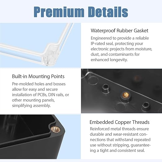 LeMotech Project Box ABS Plastic IP65 Waterproof Dustproof Electrical Junction - Image 5